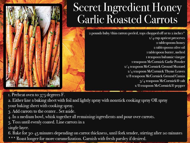 Garlic Roasted Carrots Recipe Card